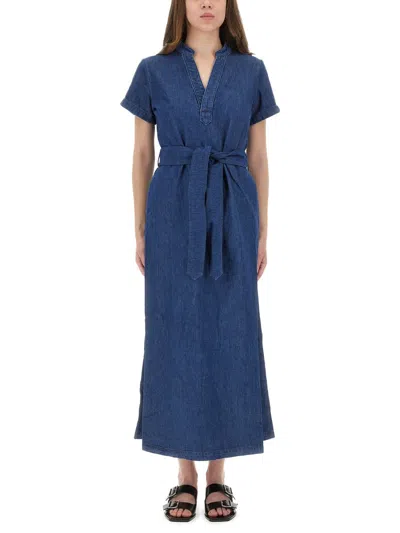 Apc A.p.c. "annelie" Dress In Blue