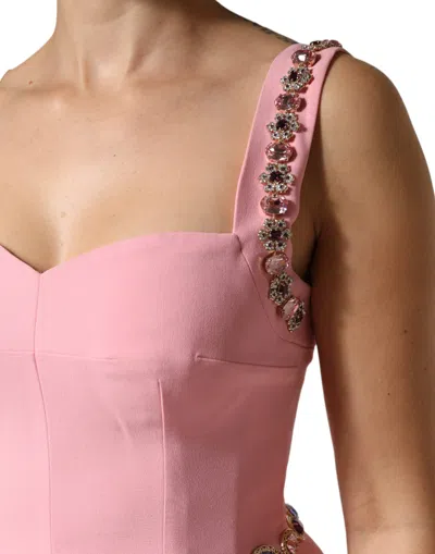 Pre-owned Dolce & Gabbana Pink Embellished Sheath Mermaid Gown Women's Dress ()