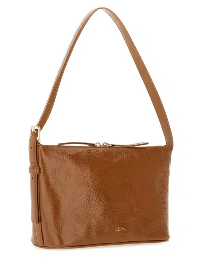 Apc Textured Shoulder Bag Adjustable Strap In Brown