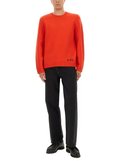 A.p.c. Edward Jersey Crew Neck Long Sleeves In Black