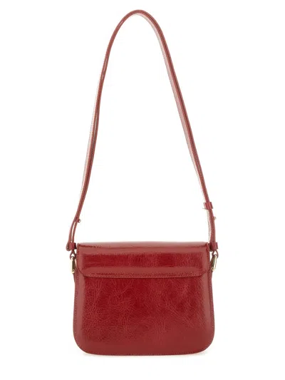 Apc A.p.c. Grace Small Bag In Crinkled Leather In Red