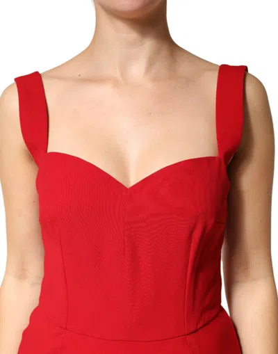 Dolce & Gabbana Red Viscose Sheath Mermaid Long Gown Dress In Red