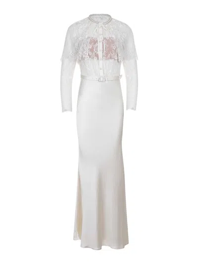 Self-portrait Dress Made Of A Polyester Blend In White