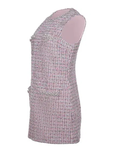 Self-portrait Dress Made Of Mixed Wool In Nude