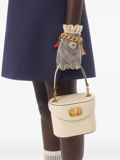 Valentino Garavani Wool And Silk Embroidered Dress In Blue