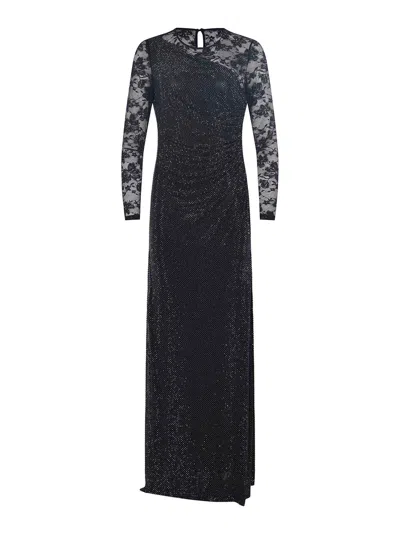 Self-portrait Dress Made Of Polyester Blend In Black