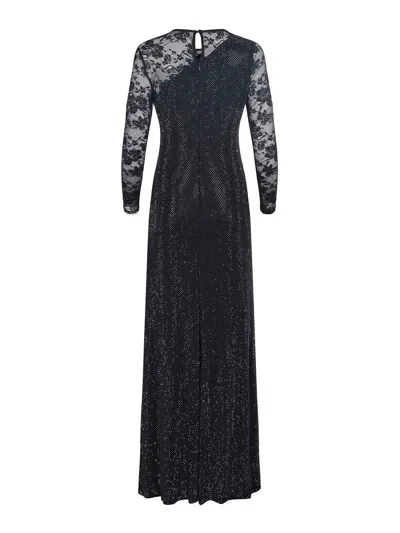 Self-portrait Dress Made Of Polyester Blend In Black