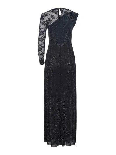 Self-portrait Dress Made Of Polyester Blend In Black