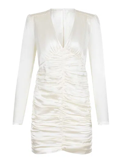 Rotate Birger Christensen Dress Made Of Silk In White