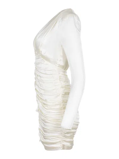 Rotate Birger Christensen Dress Made Of Silk In White