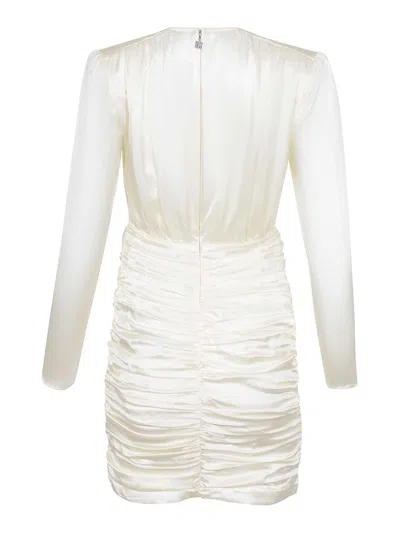 Rotate Birger Christensen Dress Made Of Silk In White