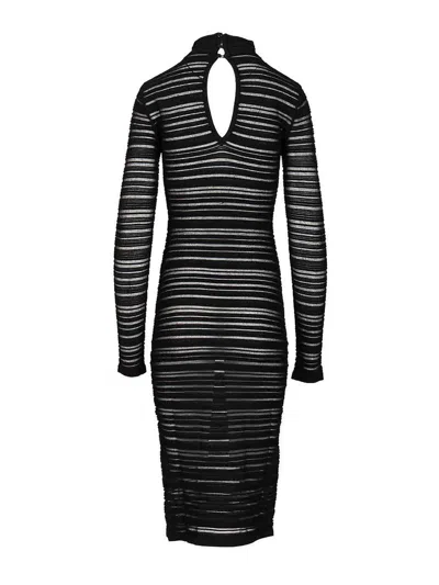 Federica Tosi Abito Midi Viscosa Con Trasparenze Dresses Black In Multi