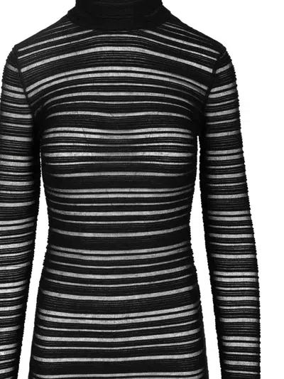 Federica Tosi Abito Midi Viscosa Con Trasparenze Dresses Black In Multi