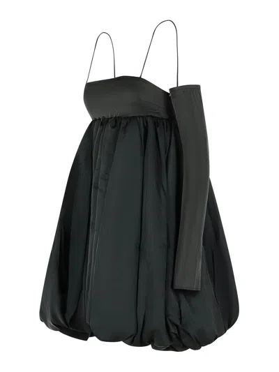 Rotate Birger Christensen Balloon Dress In Black Polyester In Black