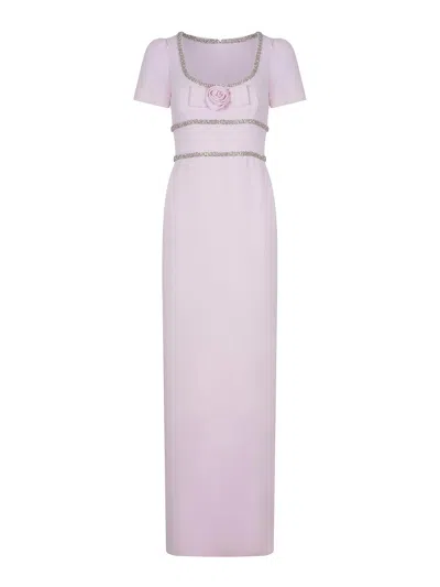 Self-portrait Dress Made Of  Crepe In Purple