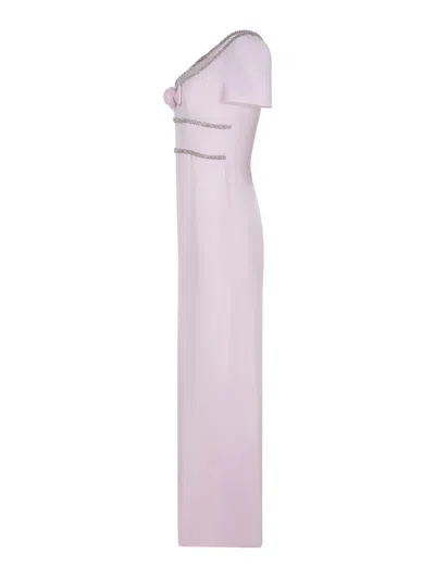 Self-portrait Dress Made Of  Crepe In Purple