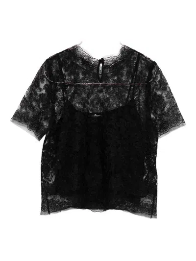 Ermanno Scervino Lace T-shirt In Black
