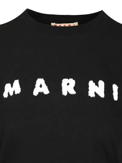 Marni Crew Neck Short Sleeves Top In Black