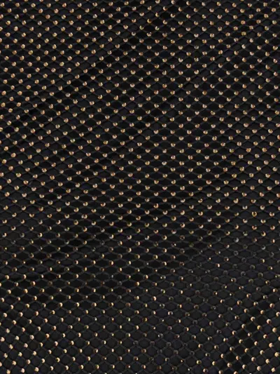 Sportmax Sheer Fishnet Long-sleeve Fitted Top With High Neck In Black
