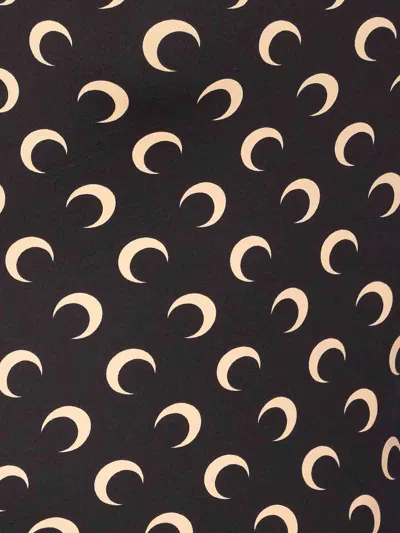 Marine Serre Moon Printed Jersey Square Neck Top Clothing In Black