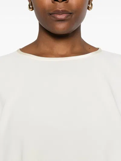 Forte Forte Relaxed Fit Long Sleeve Satin Top In White