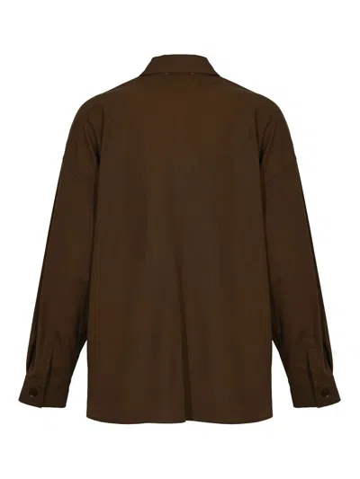 Weekend Max Mara Firmina Shirt In Levantine Wool In Brown