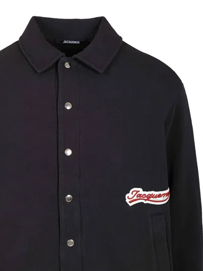 Jacquemus Cotton Twill Shirt Jacket In Black