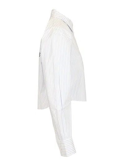 Acne Studios Striped Cropped Shirt In White