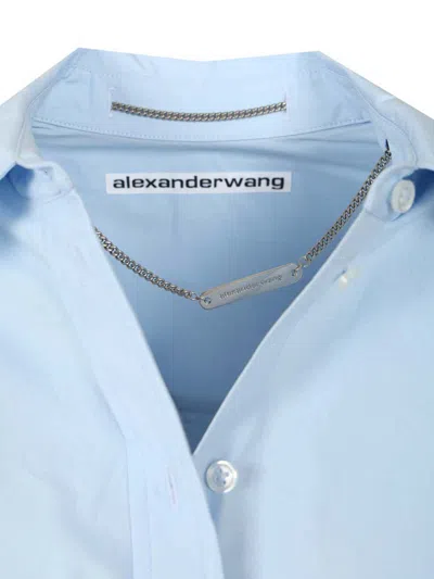 Alexander Wang Shirt With Removable Logo Tag In Blue