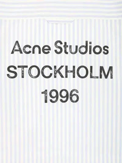 Acne Studios Striped Cropped Shirt In White