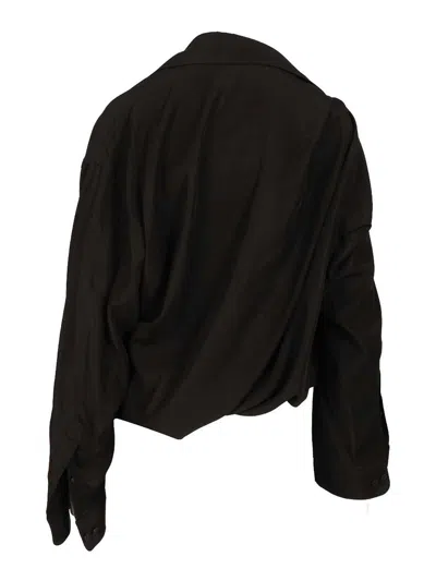 Balenciaga One-shoulder Poplin Shirt In Multi