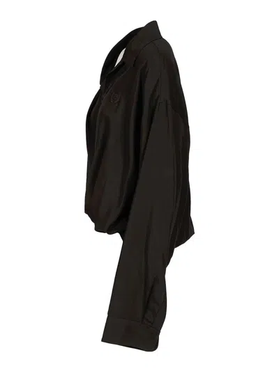 Balenciaga One-shoulder Poplin Shirt In Multi