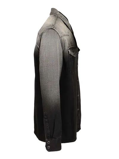 Mm6 Maison Margiela Western Style Denim Shirt Pockets In Black