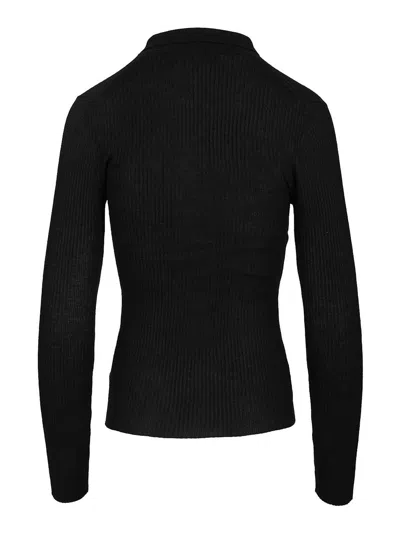 Arch4 Ribbed Cashmere Polo Shirt In Black