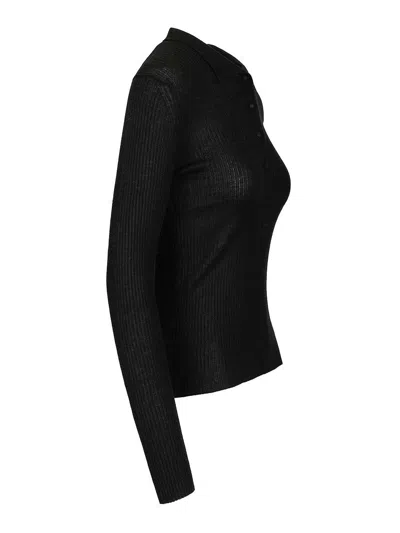 Arch4 Ribbed Cashmere Polo Shirt In Black