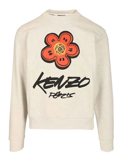 Kenzo Sweatshirt Futura Print In Neutral