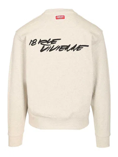 Kenzo Sweatshirt Futura Print In Neutral
