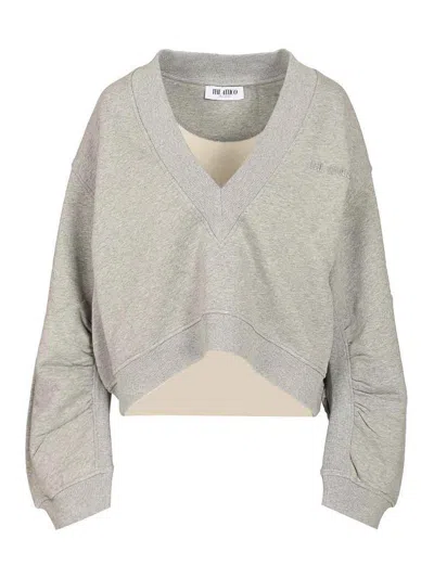 Attico Fleece Sweatshirt In Gray