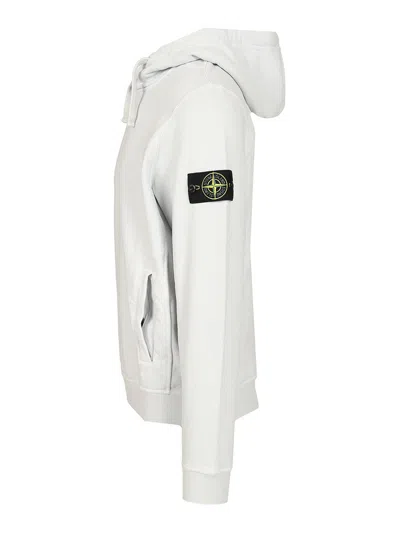 Stone Island Organic Cotton Hoodie In White