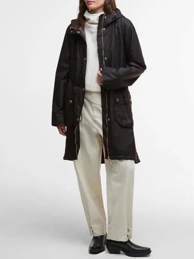 Barbour Marcy Wax Parka In Black