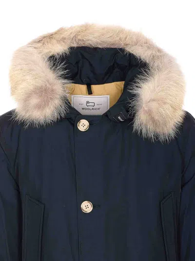 Woolrich Artic Detachable Fur Parka In Blue