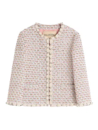 Valentino Tweed Short Jacket In Multi