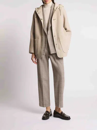 Fay Hooded Jacket With Drawstring And Pockets In Neutral