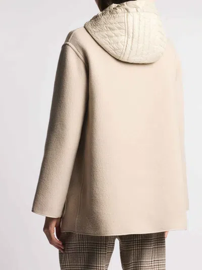 Fay Hooded Jacket With Drawstring And Pockets In Neutral