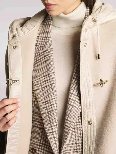 Fay Hooded Jacket With Drawstring And Pockets In Neutral