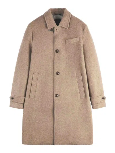 Fay Wool Coat With Hook And Multiple Pockets In Multi
