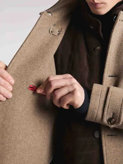 Fay Wool Coat With Hook And Multiple Pockets In Multi