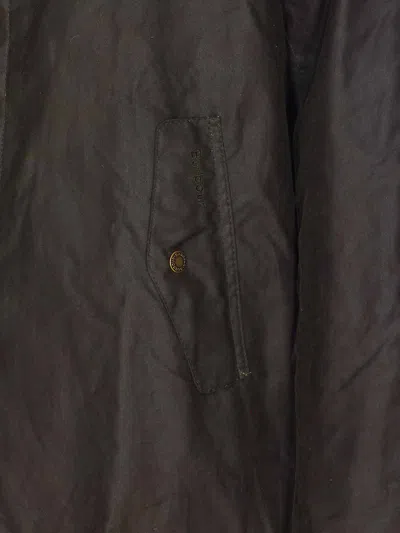 Barbour Waxed Trench Coat And Pockets In Brown