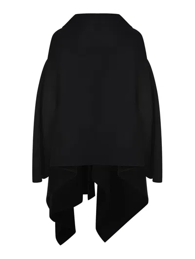 Alberta Ferretti V Cape Made Of A Wool And Cashmere In Black