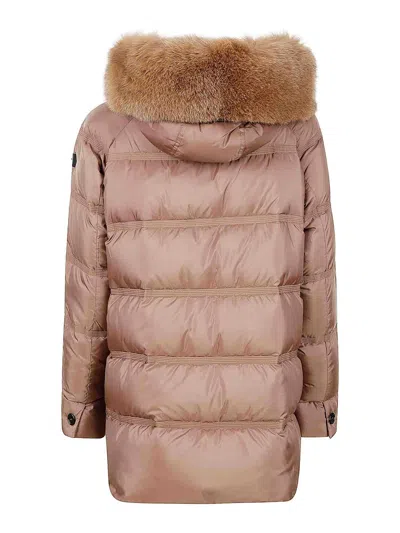 Peuterey Takan Quilted Jacket Mqn 04 Fur In Tobacco Color In Brown